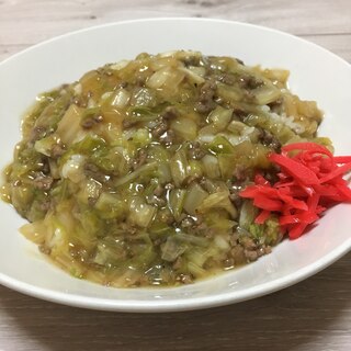 白菜ひき肉あんかけチャーハン♪